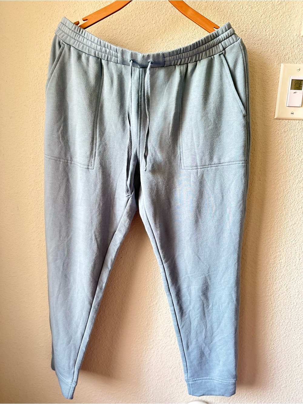 Quince Light Blue Men's Joggers with Drawstring Waist